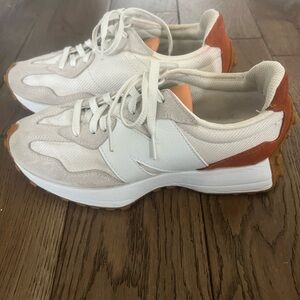 New Balance White and Orange Women's Sneakers